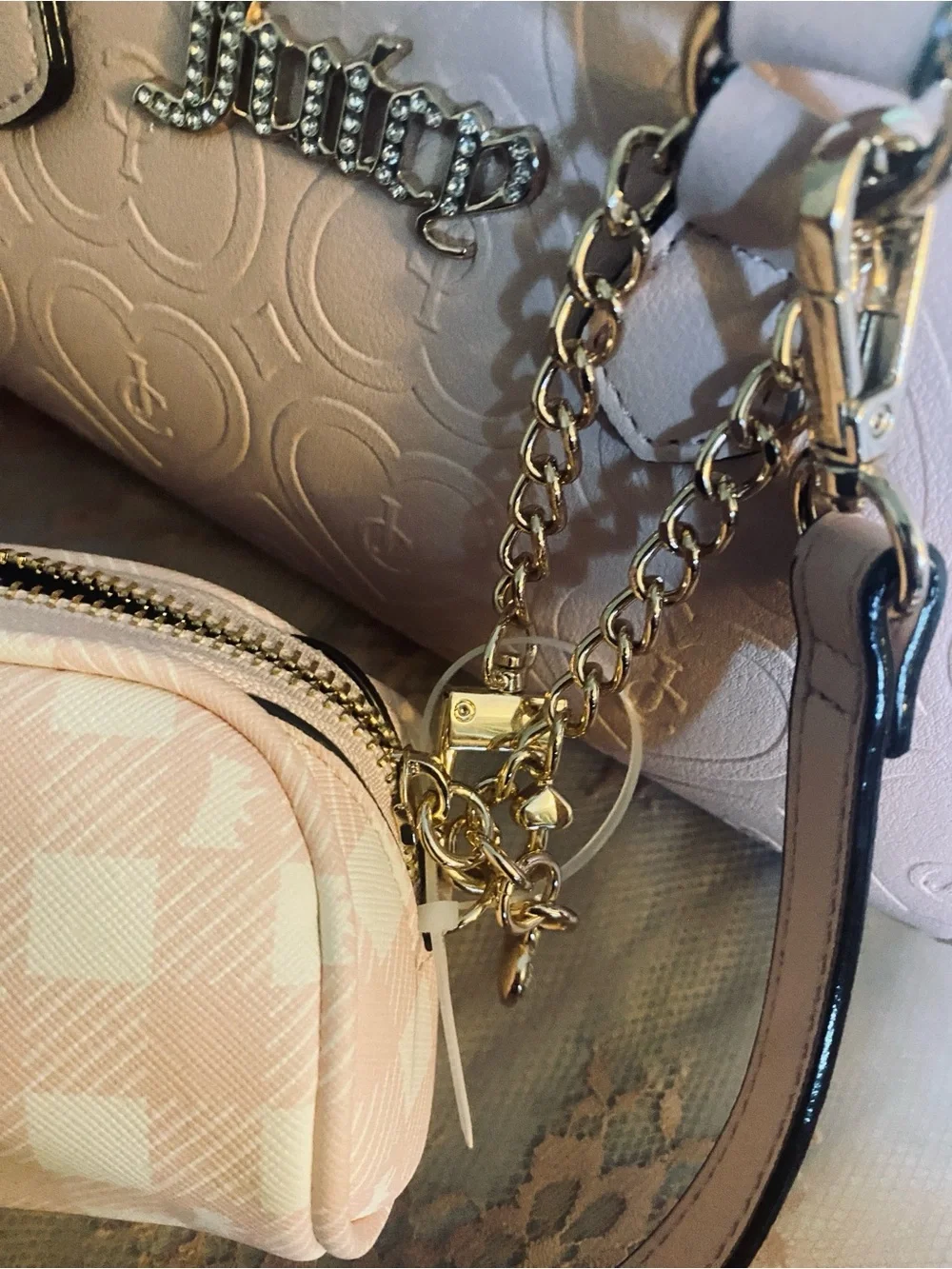 Juicy Couture Baby Pink Logo Crossbody Bag Set